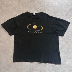 90s Vintage Mizzou Tigers Embroidered Black T Shirt Size L